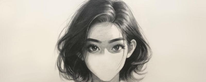 如何用素描画少女正面头像，先根据参照物画准确得画出线稿