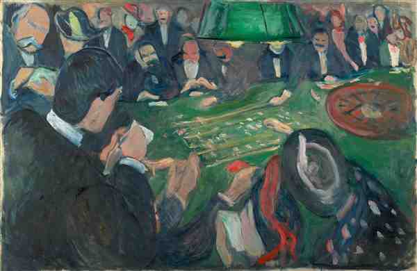 爱德华·蒙克(Edvard Munch)油画作品在蒙特卡洛的轮盘赌桌上At the Roulette Table in Monte Carlo欣赏