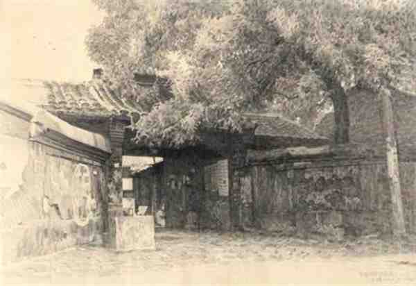 艺术家況晗笔下的一组老北京胡同风景素描欣赏