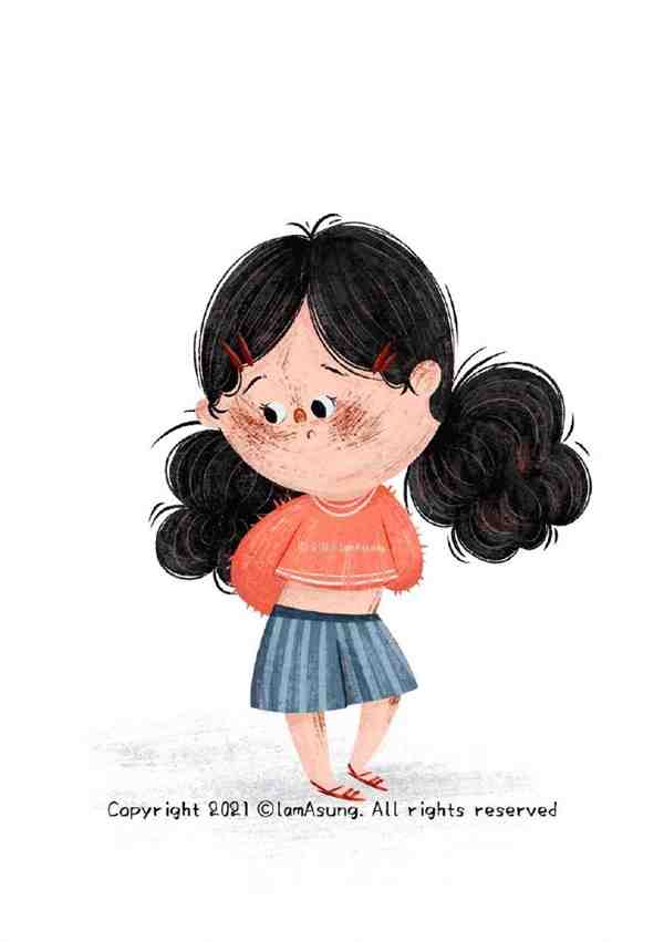 可爱的卡通女孩手绘图片 BY作者lamAsung