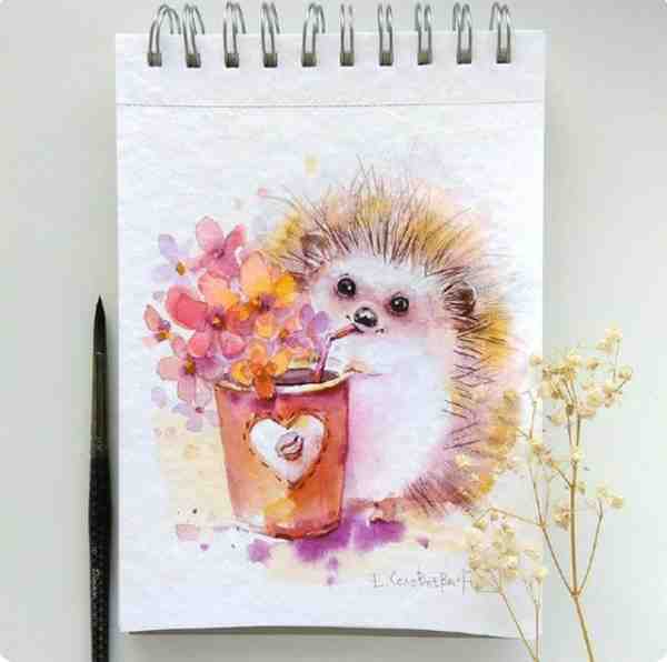 一组超级萌的水彩动物作品欣赏