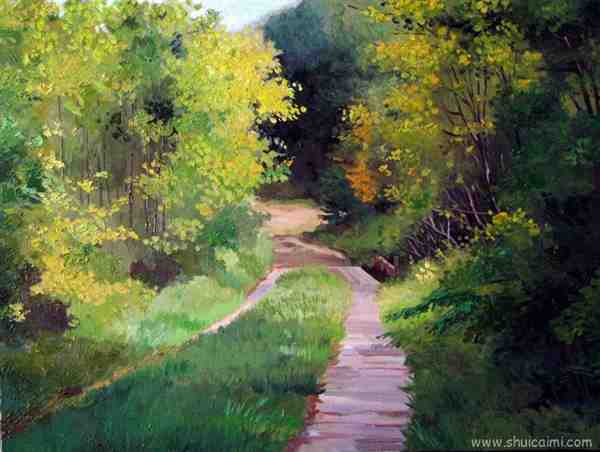 一组唯美的田园春秋风光油画图片欣赏