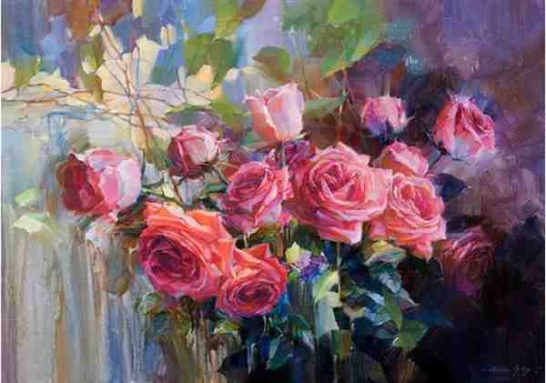 白俄罗斯画家 Олег Тимошин 花卉作品欣赏大全