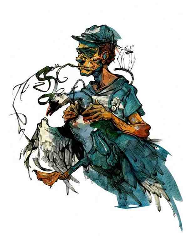 艺术家笔下大胆夸张的人物手绘插画图片