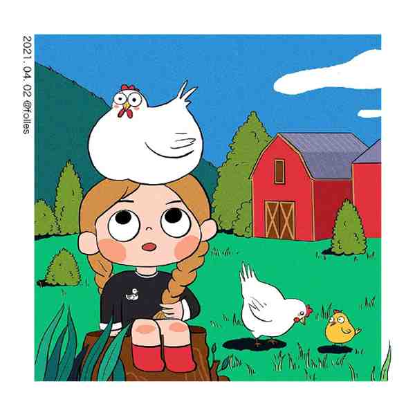 画师folles清新可爱画风的动物插画图片作品