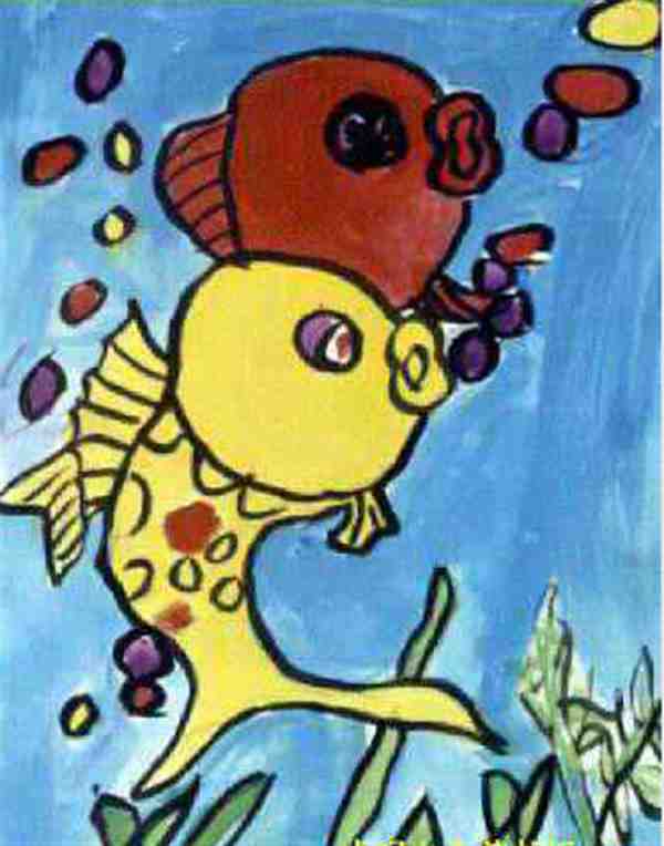 儿童画海底世界水粉画作品图片