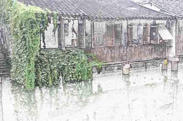 乌镇彩铅手绘 乌镇手绘彩色图片欣赏