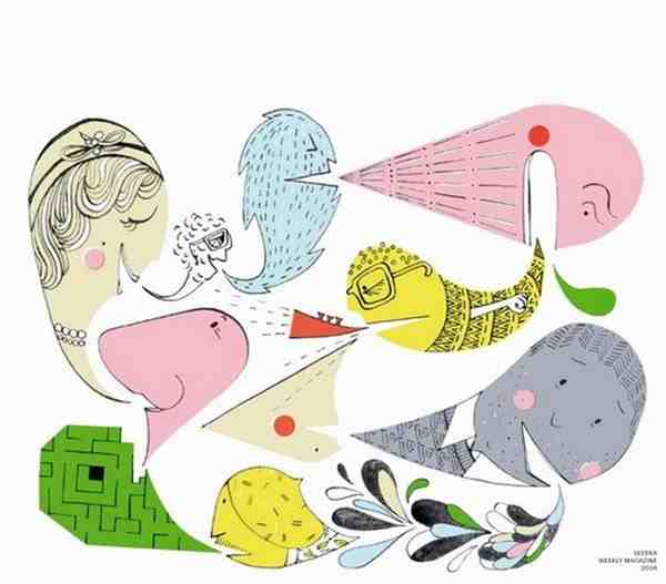 带有几何气息的卡通插画图片欣赏