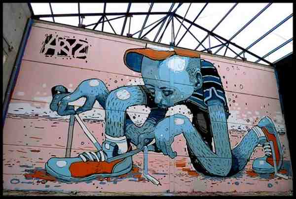 手绘大胆个性的房屋涂鸦插画作品