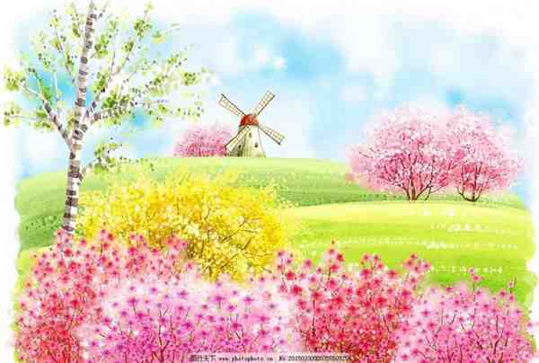 清新唯美的彩色风景手绘图片大全