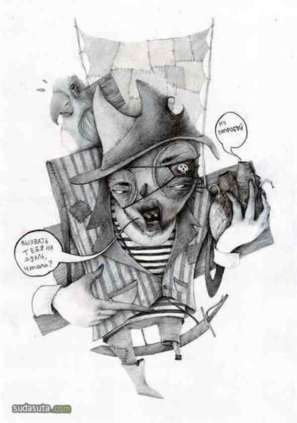 黑白线条手绘夸张人物图片大全