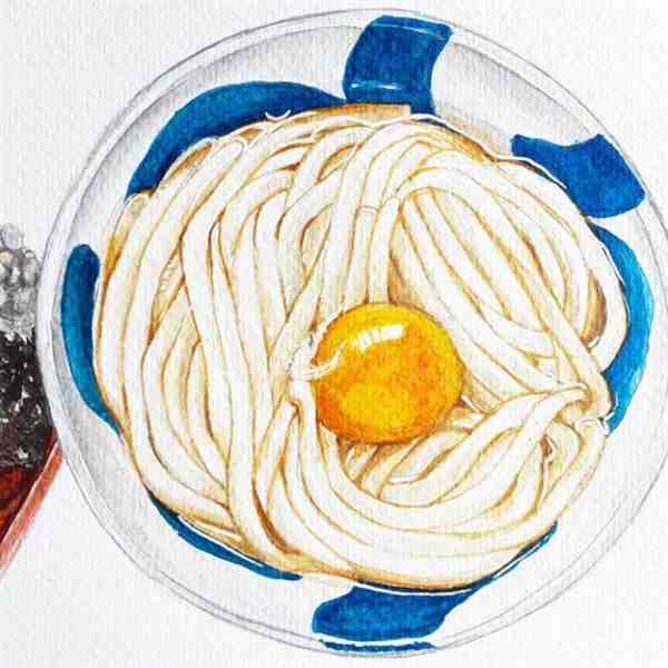 一组水彩食物插画作品