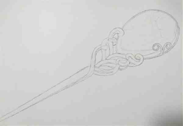 手绘玉簪彩铅画画法教程步骤图