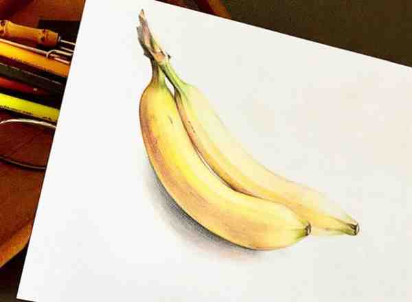 香蕉彩铅画步骤教程
