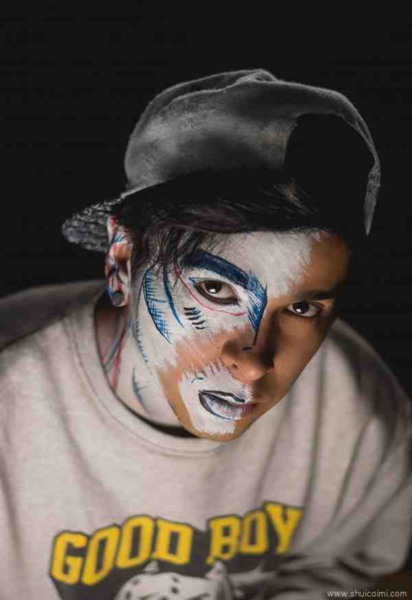 人脸上的创意艺术彩绘作品图片