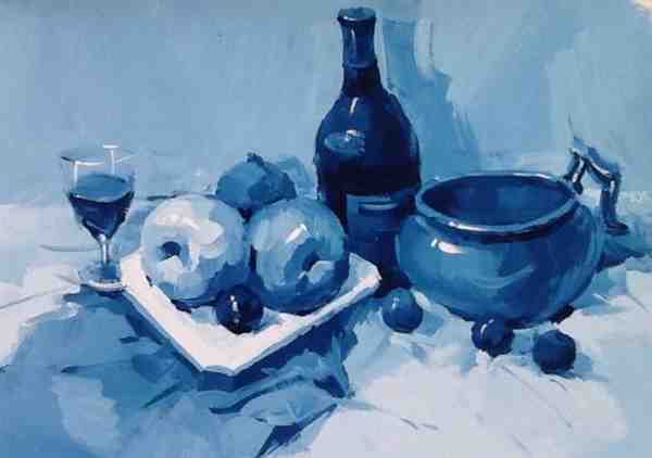 单色水粉画作品赏析