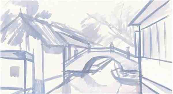 如何画出一幅简单好看的水粉风景画