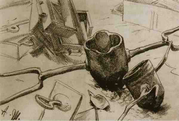 世界著名画家门采尔素描静物作品欣赏
