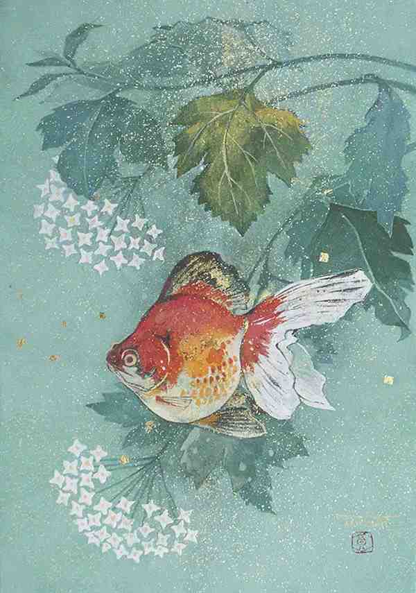 日本画家上野高的画作欣赏