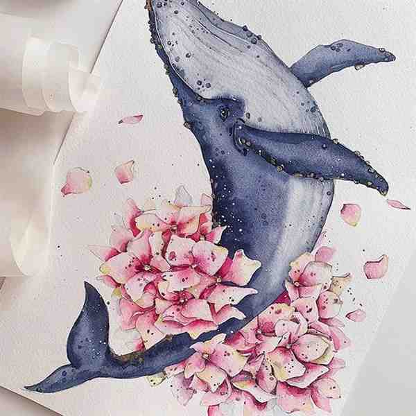 俄罗斯插画师olya_vedutova动物水彩插画