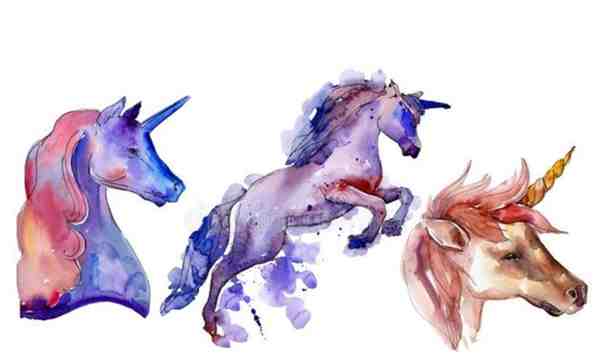 一组精美高清水彩画马图片