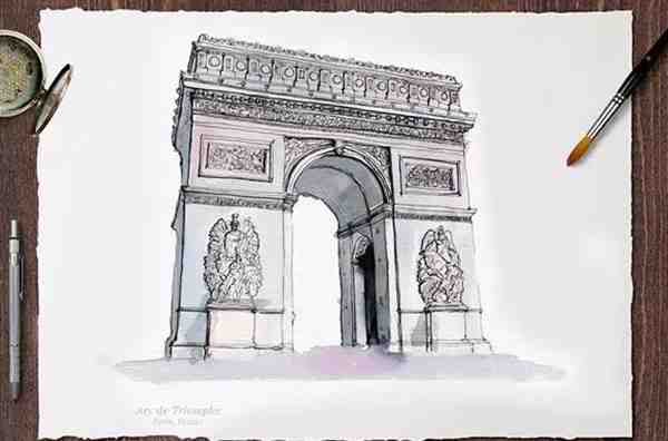 古今中外著名建筑水彩画鉴赏