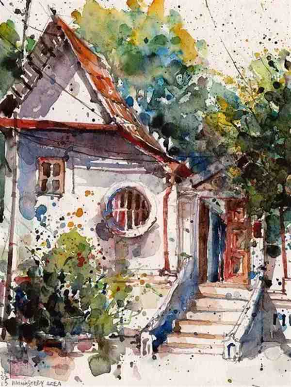 别具一格的经典建筑水彩画图片鉴赏