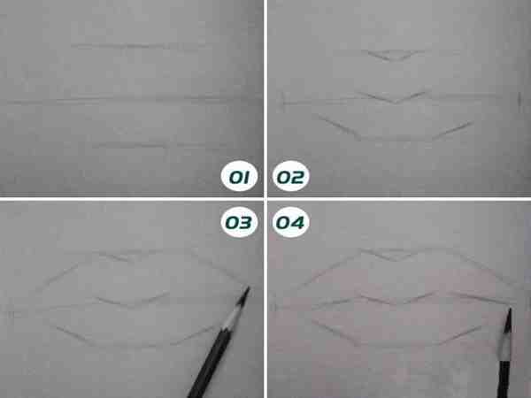 嘴巴素描绘画教程步骤