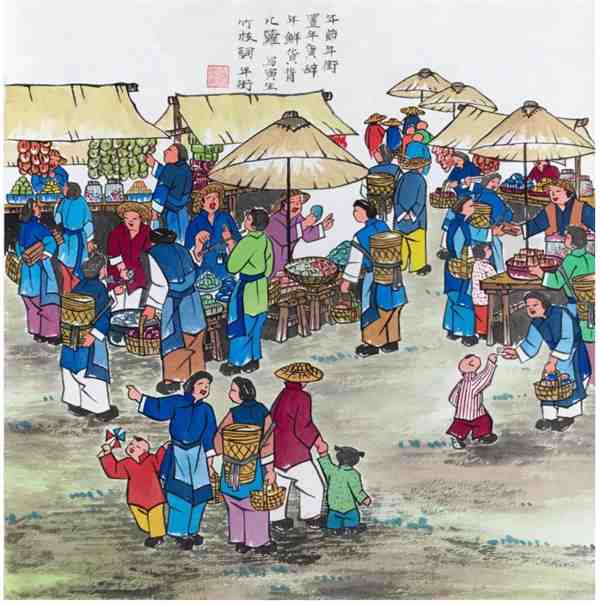 民俗画系列| 春节风俗绘画简单漂亮