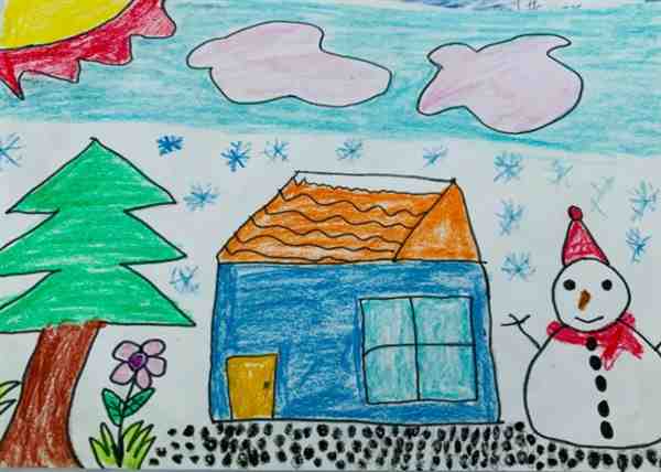 天空飘起了雪花怎么画 雪花的简单画法