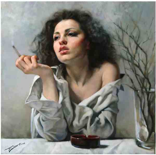 【经典女性油画】超写实油画人物肖像图作品欣赏