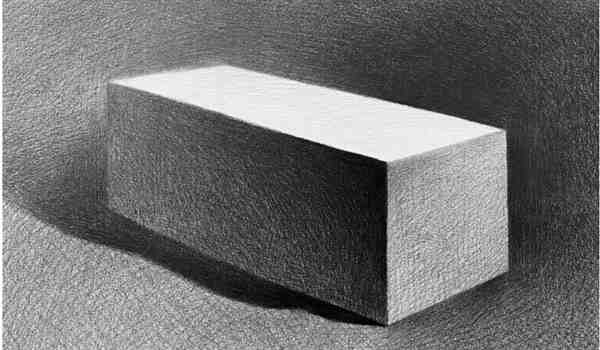 画长方体最简单的方法 长方体素描画法图解