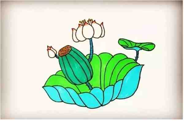 荷花怎么画简单又好看教程图片