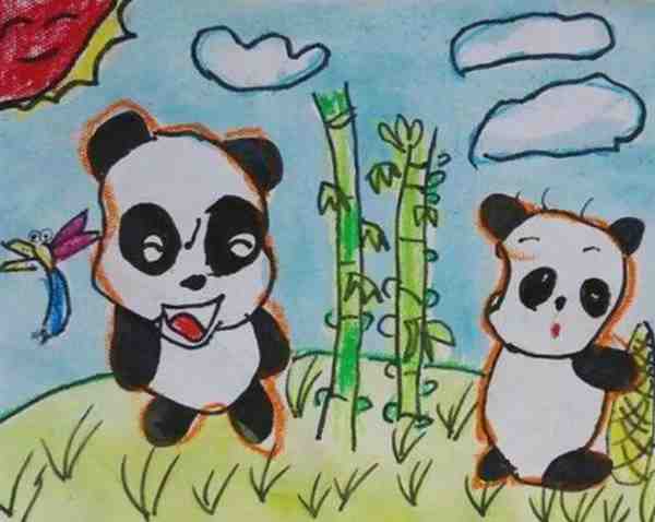 熊猫竹林画一等奖 熊猫竹林画画图片