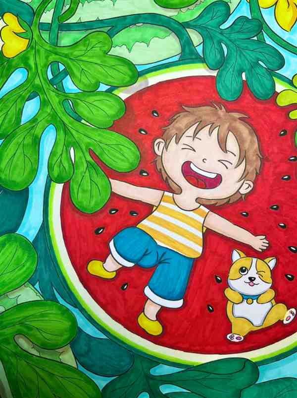 二年级画画简单又漂亮夏天怎么画 夏日主题绘画幼儿园