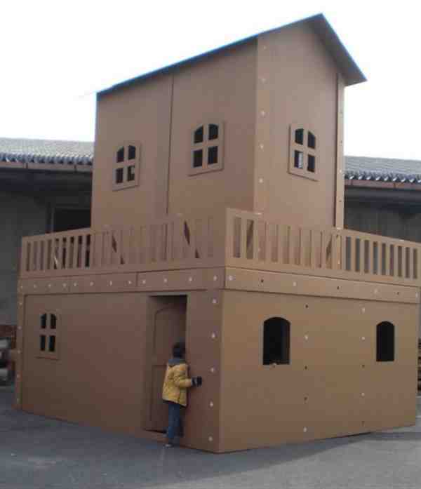 diy纸盒房子可进去儿童房教程图片