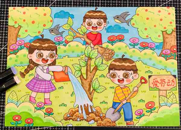 劳动简单又漂亮的画六年级 小学生劳动绘画图片大全