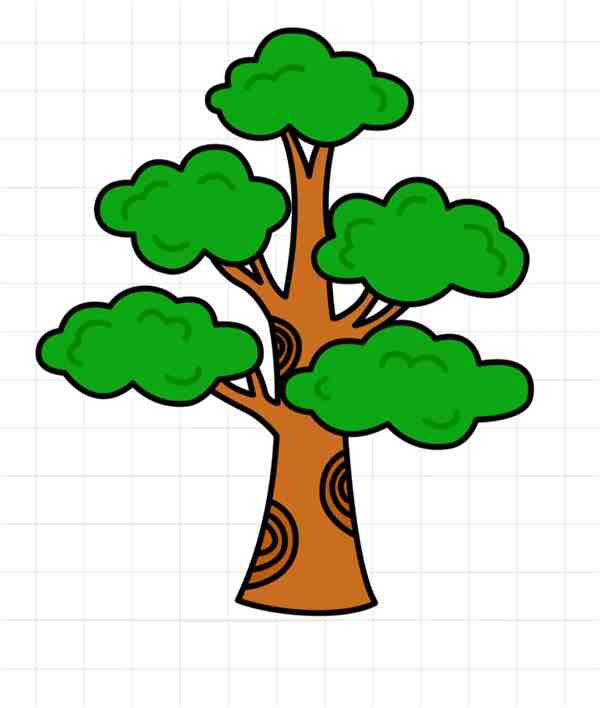 春天的树简单画法怎么画 一步一步教画大树