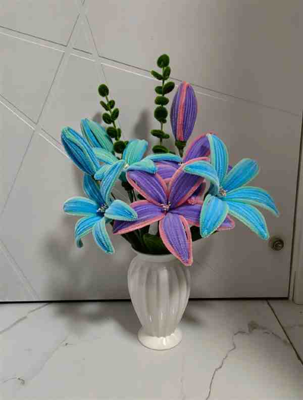 扭扭棒制作的小摆件紫色系列作品