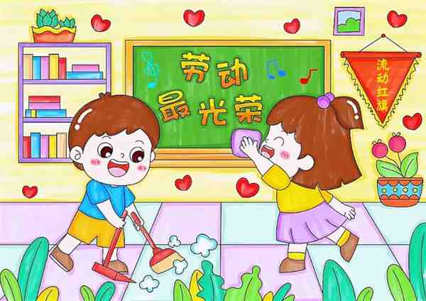 五一劳动节主题绘画简单大方图片