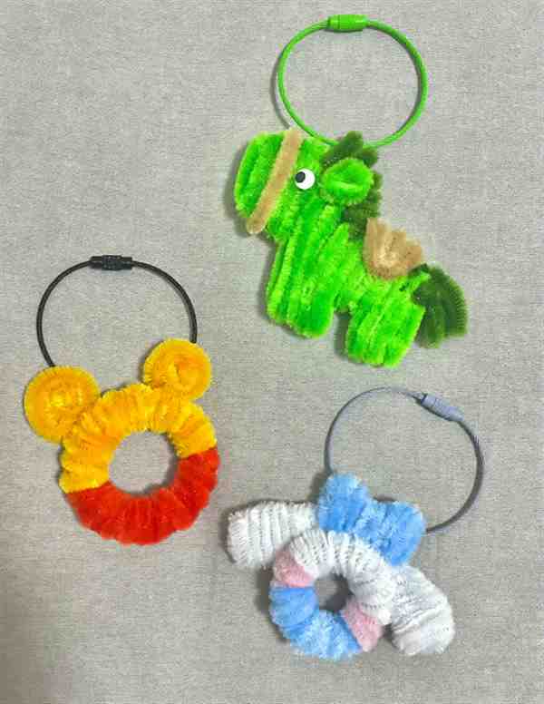 钥匙手工扭扭棒可爱挂件不用胶水教程