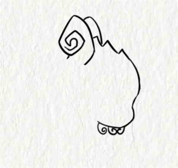 一步一步教我画饕餮Q版石像步骤图片