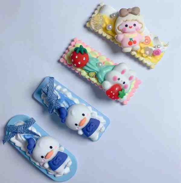 奶油胶diy手工发夹做法大全教程图片