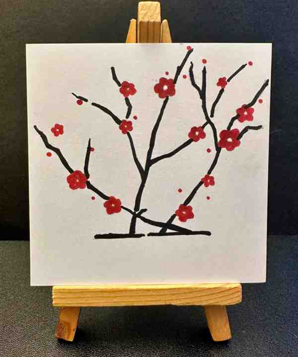 马克笔手绘: 一步一步学画梅花教程方法