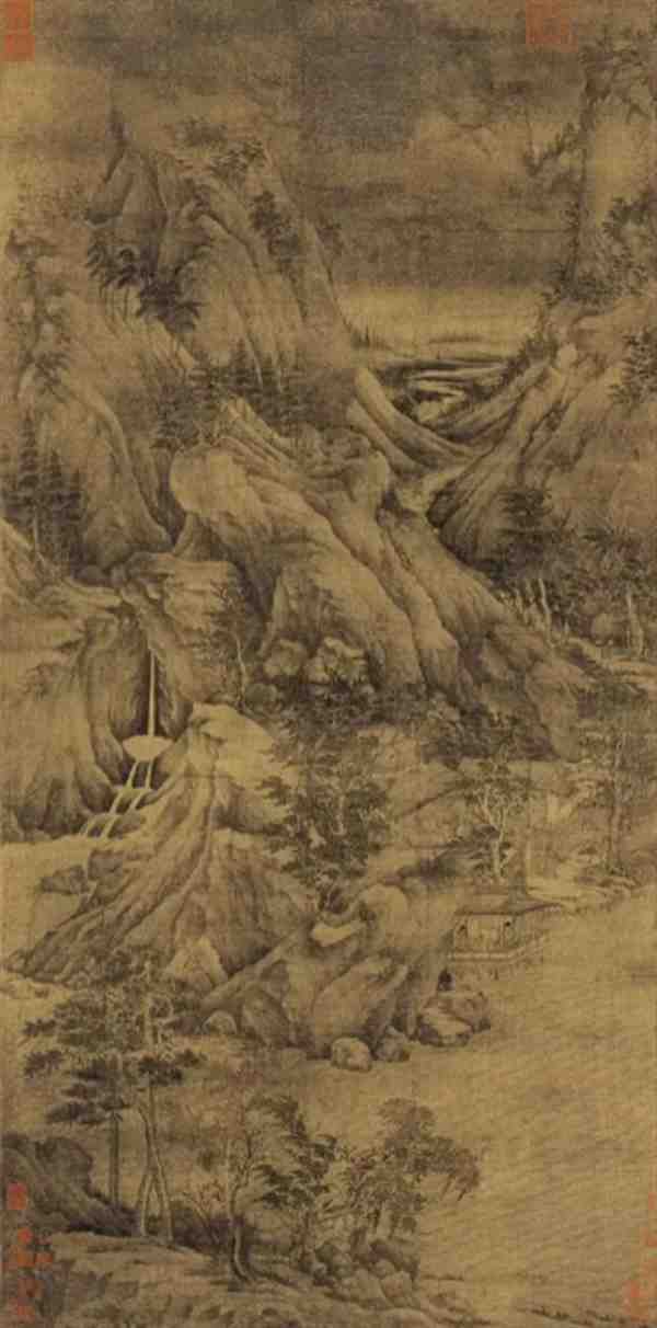 董源溪岸图尺寸 董源画作图片