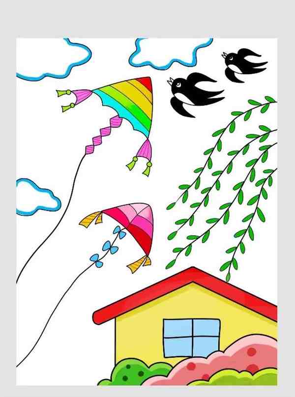 春天风景怎么画简单又好看