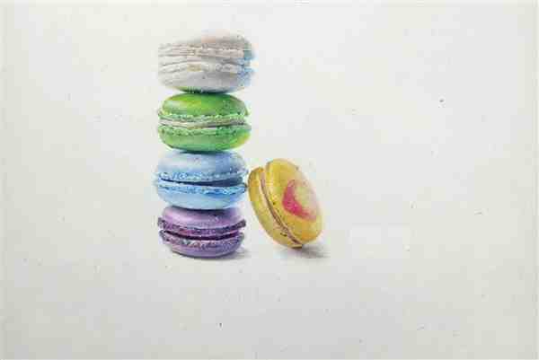 手绘彩铅画: 一步一步教我画马卡龙