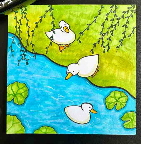 春天风景画怎么画简单又好看