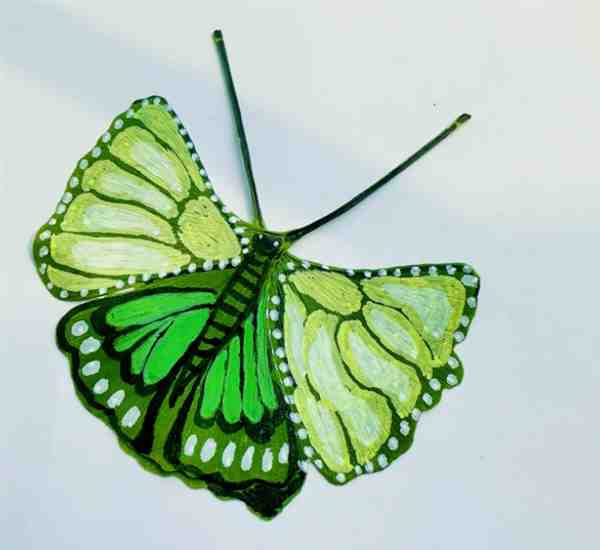 幼儿手工diy: 动物树叶书签制作方法(多彩蝴蝶)