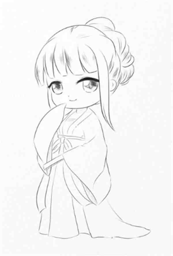 一步一步教你画古风女子简单图片欣赏
